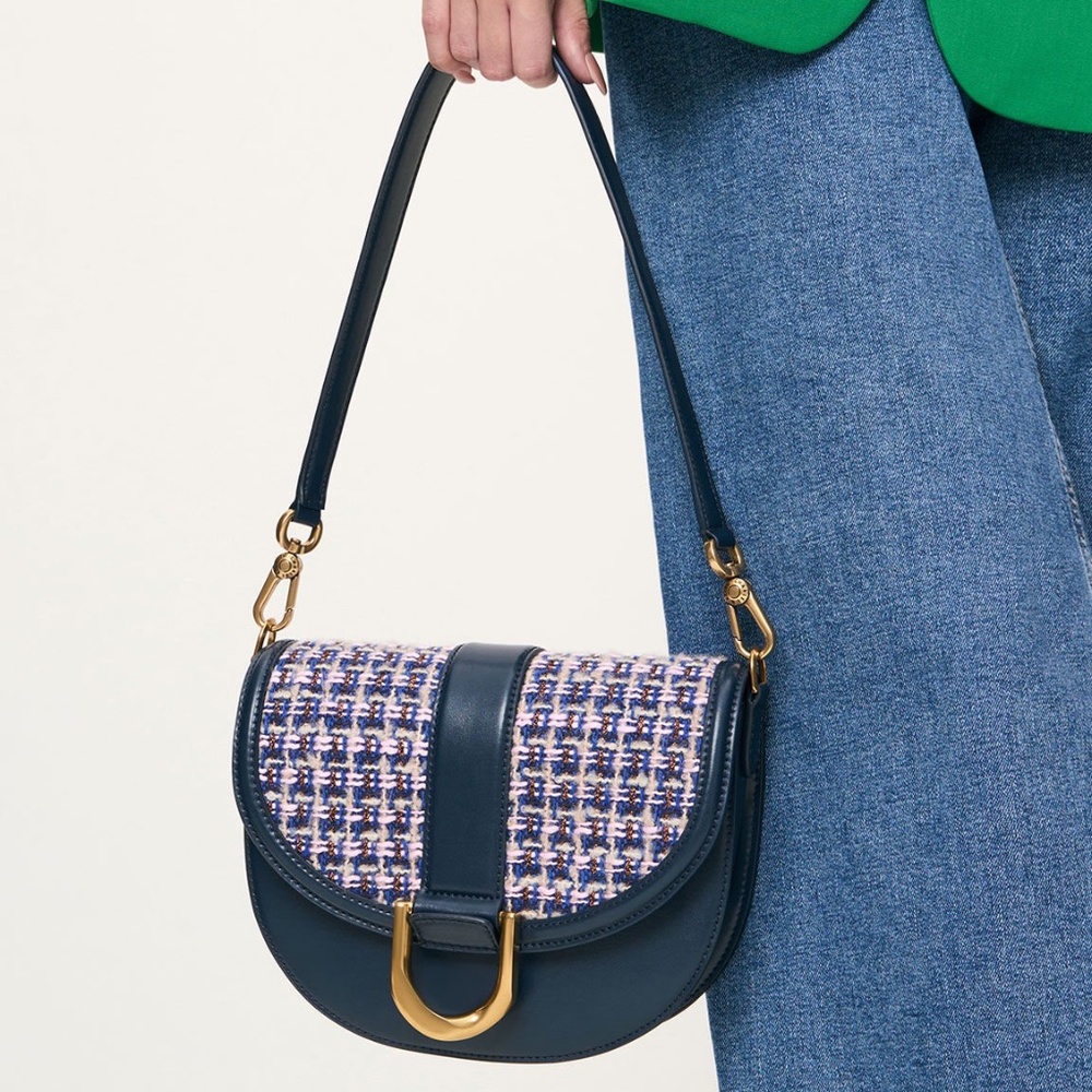 CHARLES & KEITH Gabine Tweed Saddle Bag